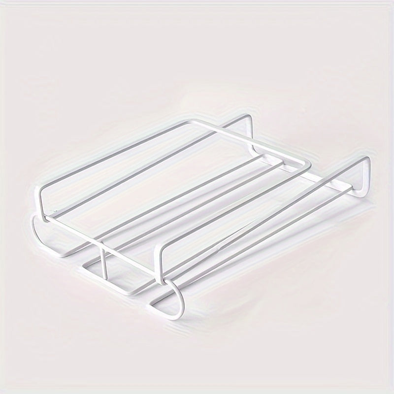 1pc Elegante Soporte para Copas de Vino de Doble Capa de Metal - Sin Taladro, Ahorra Espacio, Perfecto para Hogar, Restaurante, Hotel y Uso en Fiestas - Acabado Pintado Duradero, Ideal para Almacenamiento en Cocina y Bar