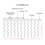 Cortina LED 6 X 1 M 240 LED Destellos Luces Navidad 1331B