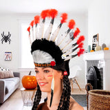 Penacho Indio Jefe Plumas Diadema India Disfraz Halloween C2010