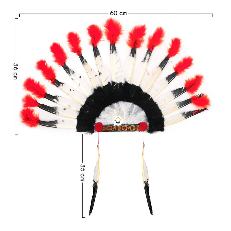 Penacho Indio Jefe Plumas Diadema India Disfraz Halloween C2010