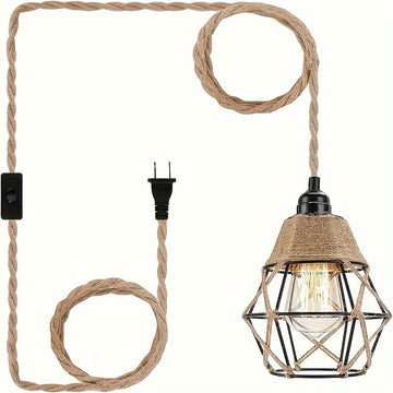 3.51 metros Lámpara Colgante Industrial con Interruptor de Encendido/Apagado - Luz para Isla de Cocina, Dormitorio y Sala de Estar