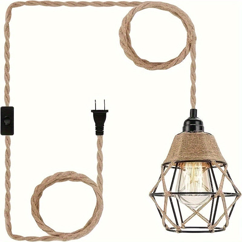 3.51 metros Lámpara Colgante Industrial con Interruptor de Encendido/Apagado - Luz para Isla de Cocina, Dormitorio y Sala de Estar