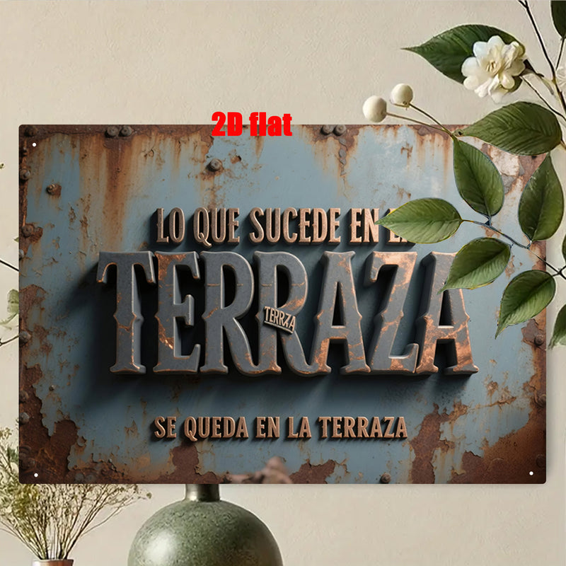 Letrero de metal plano 2D con diseño floral, 19.81x29.97 cm, ideal para decoración de hogar, jardín, patio, porche o terraza, regalo perfecto para amigos, idea de regalo festivo, decoración de pared vintage, duradero y resistente