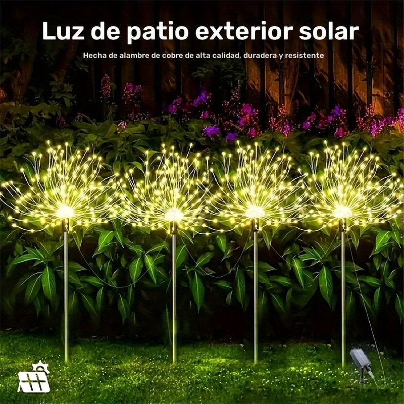 4 luces solares para jardín al aire libre, 4 luces solares LED para césped con 8 modos de iluminación, luces de tierra táctiles, luces solares para césped con iluminación ajustable, decoración de hogar, temas de vacaciones, camping, RVs.