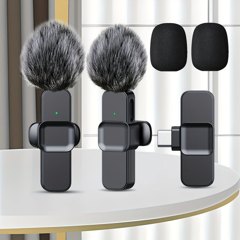 Micrófono sin varillas con Clip de XIAOLO, Conexión Inalámbrica, Control de Voz 2-1 y Grabación con Un Toque, Omnidireccional 360°, Recargable por USB-C, Reducción de Ruido para Transmisiones en Vivo, Podcasts, Vlogging, Equipo de Audio para Streaming |