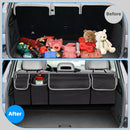 1 pieza, organizador de maletero de automóvil multifuncional de tela Oxford - Material duradero negro con bolsillos con cremallera, ideal para almacenar artículos en el asiento trasero y maletero de SUV y otros vehículos, solución de almacenamiento de ma