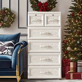 Armario de ropa de cinco capas de plástico, 50CM con ruedas, caja de almacenamiento de gran capacidad, organizador de vestuario, multiusos, no impermeable, forma rectangular