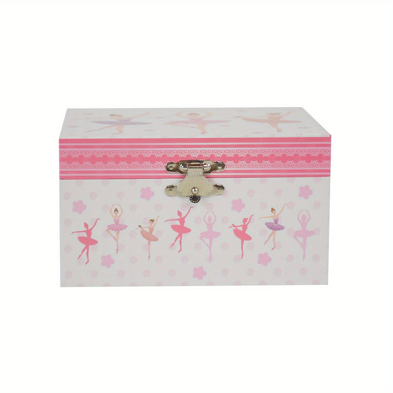 Caja de Música de Bailarina de Ballet de Madera Clásica, Organizador de Joyería de Cuerda Mecánica con Figura Giratoria, No Necesita Batería, Almacenamiento de Recuerdos para Accesorios, Regalo Ideal para Cumpleaños y Fiestas