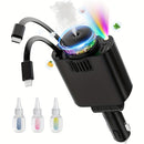 Carregador de Coche Aromaterapia Inteligente Cielo Estrellado, Diseño Plegable 5 en 1, Carga Rápida Compatible con iPhone 16/15/14/12/11, Sistema Dual para iOS y Android, Universal para Todos los Modelos de Vehículos y Marcas de Dispositivos