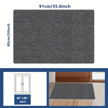 1 pieza de alfombrilla antideslizante para puertas - Elegante diseño geométrico en azul y blanco, fácil de limpiar, poliéster duradero, perfecto para entradas interiores/exteriores, porches delanteros, habitaciones y jardines, ideal para ayudar con la de