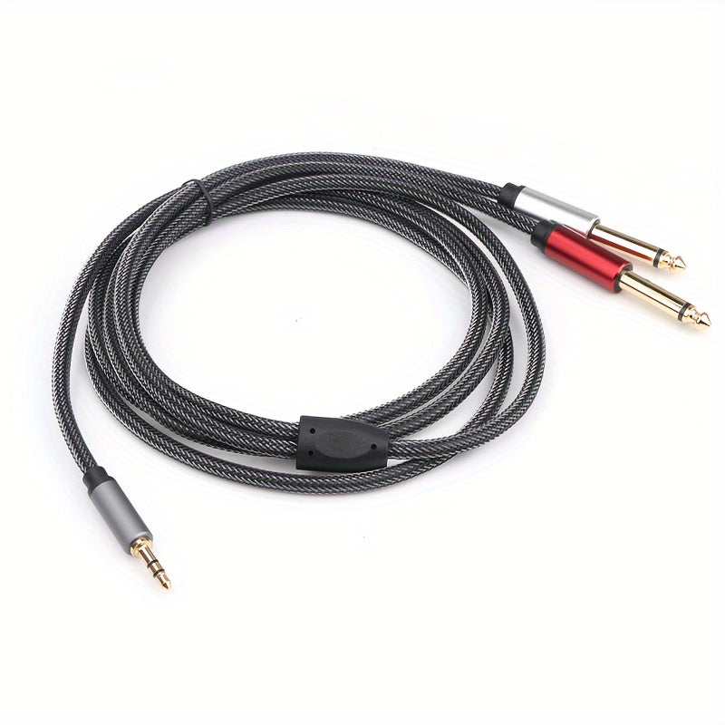 Cable de audio de 3.5 mm a 2 cables de audio de 6.35 mm, cable de audio macho mono de 3.5 mm a doble de 6.35 mm, cable de audio de 3.5 mm de cobre libre de oxígeno, cable de audio divisor Y de 3.5 mm a 6.5 mm. Eid Al-Adha Mubarak