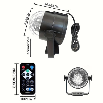 1pc Trae la fiesta a la vida con luces de bola de discoteca RGB activadas por sonido - 7 modos de control remoto, perfecto para fiestas de baile en casa, bares, karaoke, decoración del hogar, sala de estar, Halloween, Navidad, decoración de bodas, decora
