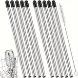 10pcs 8.54 Pulgadas Lavavajillas Estante De Drenaje, Cubiertos De Vidrio De Acero Inoxidable De Drenaje Reemplazos + 1pc 7.87 Pulgadas Cepillo De Detalle, Adecuado Para El Conjunto De Cesta De Lavavajillas Ordinario