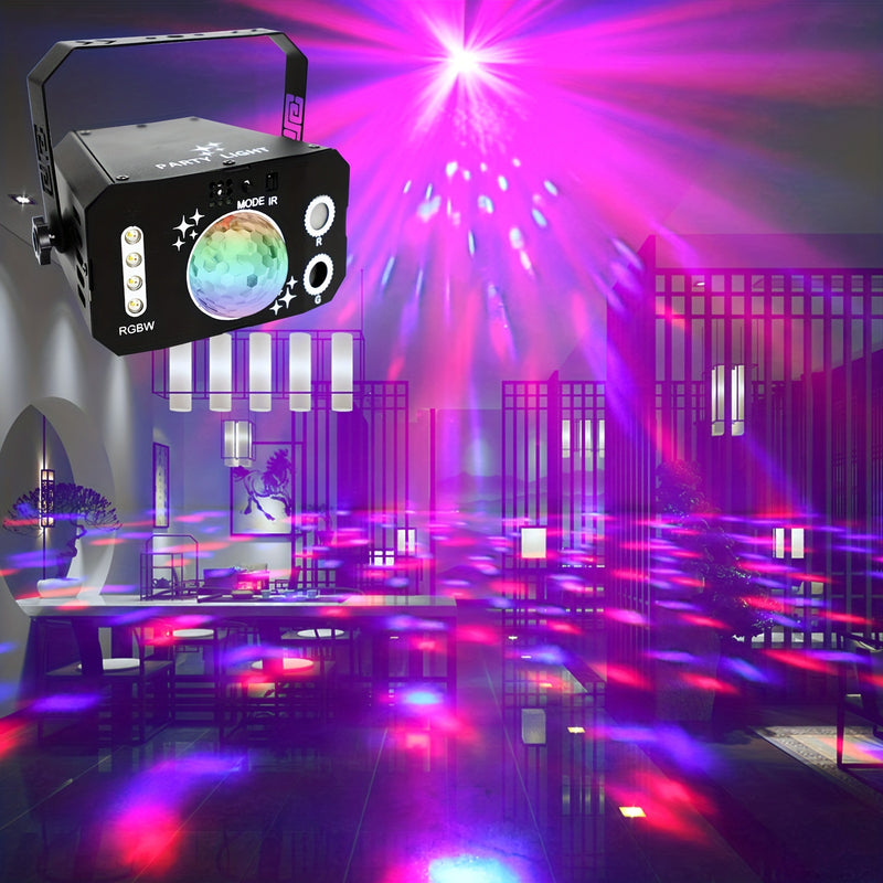 1 pza. Lámpara de bola mágica de 7 ojos USB, luces de bola de discoteca DJ, luces de fiesta LED RGB, luces de proyector de escenario con control remoto, aptas para Navidad, bodas, bares, salones de café y escaparates de tiendas.