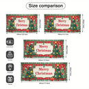 2D Banner de Puerta, 1 Pieza, Banner de Puerta Navideño Festivo - Diseño de Alce Rojo y Verde con Copos de Nieve, Texto "Feliz Navidad", Poliéster, Ideal para Decoraciones Navideñas, Jardín al Aire Libre y Fondos de Fiestas, Decoraciones Navideñas