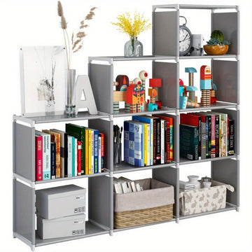 1pc Estante Metálica Versátil de 9 Niveles - Estantería Multifuncional para Libros, Ropa y Almacenamiento en Casa - Tubo de 8mm, Tubería Dorada, Ideal para Sala, Dormitorio o Oficina