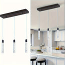 Lámpara colgante LED industrial moderna con tubos de vidrio esmerilado, marco de metal negro, instalación empotrada para cocina, comedor, pasillo u oficina, luz para cocina
