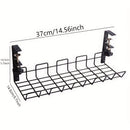 1 unidad Organizador de Escritorio Ajustable /Blanco de 36.98 cm para Enchufes y Cables de Oficina sin Taladrar, Fácil Instalación