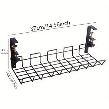 1 unidad Organizador de Escritorio Ajustable /Blanco de 36.98 cm para Enchufes y Cables de Oficina sin Taladrar, Fácil Instalación