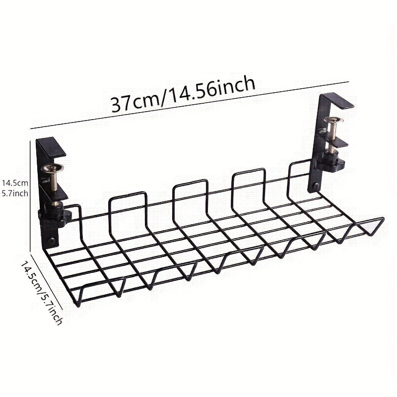 1 unidad Organizador de Escritorio Ajustable /Blanco de 36.98 cm para Enchufes y Cables de Oficina sin Taladrar, Fácil Instalación