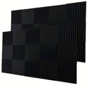 52 piezas de paneles de espuma acústica negra SMOLL, 12"x12"x1" cuña, insonorización para estudio, piano, sala de música, KTV, reducción de eco, absorción de ondas sonoras de frecuencia media-alta, cinta adhesiva nano incluida.