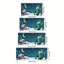 2D Bandera de puerta, 1 pieza, Bandera de puerta de casa de botas verdes de Nochebuena festiva - Poliéster, no necesita electricidad, perfecta para decoración de vacaciones, regreso a la escuela, fiestas hawaianas y de Halloween, decoración de jardín al