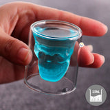 Copa Calavera Vidrio 3D 25Ml Copa Decoración Calaca Cerveza Whisky VC3D25M