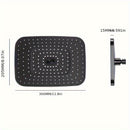 Ducha Cuadrada de Alta Presión Deluxe Rain, Acabado Elegante Plateado/Negro, Montaje en Pared Fácil para una Experiencia de Baño Premium, Decoración de Regalo para Navidad/Halloween