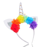 Diadema Tiara Unicornio Luz LED Floral Niñas OF364