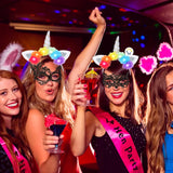 Diadema Tiara Unicornio Luz LED Floral Niñas OF364