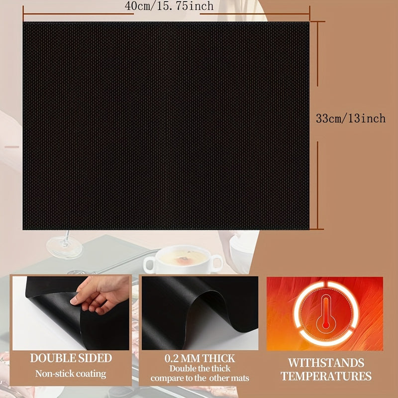 1/2/3/5 piezas de tapetes reutilizables antiadherentes para horno, tapetes de fibra de vidrio para hornear, aptos para hornos eléctricos y de gas, accesorios para parrilla, ideales para hornear pan y asar, accesorios de cocina, material seguro para conta