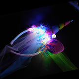 Diadema Tiara Unicornio Luz LED Velo Niñas OF365