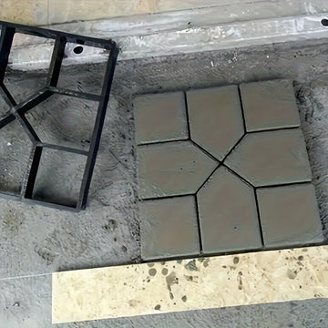 4 piezas de moldes de plástico reutilizables para senderos de hormigón de diseño geométrico, moldes de arcilla para hacer senderos de jardín, moldes de hormigón fáciles de usar para proyectos de hogar y jardín, accesorios de jardín modernos, moldes de pi