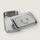 Caixa de desinfección de acero inoxidable, bandeja para herramientas, dos opciones sin agujeros y con orificios de ventilación, resistente a la corrosión, ideal para almacenar herramientas de uñas, tatuajes, instrumentos dentales, etc