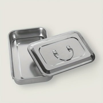 Caixa de desinfección de acero inoxidable, bandeja para herramientas, dos opciones sin agujeros y con orificios de ventilación, resistente a la corrosión, ideal para almacenar herramientas de uñas, tatuajes, instrumentos dentales, etc