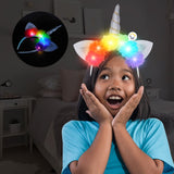 Diadema Tiara Unicornio Luz LED Floral Niñas OF364
