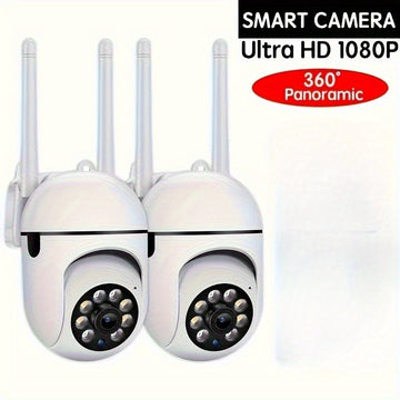 Sistema de seguridad inalámbrico de 4 cámaras con detección de humanos por inteligencia artificial, visión nocturna y almacenamiento en la nube - Cobertura de 35 escenas, monitoreo inteligente del hogar para la entrada delantero, la puerta trasera, mayor