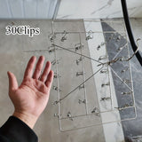 1 colgador de acero inoxidable duradero con 30/40 pinzas a prueba de viento - ideal para secar calcetines, bragas y medias navideñas, diseño ahorrador de espacio, gancho para prendas, tendedero, perfecto para hogar o tienda, mejor opción para Navidad