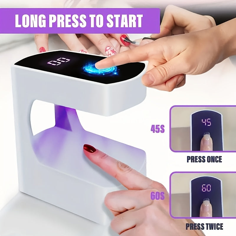 Lámpara LED para uñas, secador de uñas portátil mini con temporizador, alimentado por USB, para uñas de gel, secado rápido, herramienta de diseño de uñas DIY