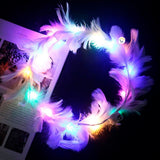 Corona Plumas Aureola Ángel Halo Luz Led Disfraz TRS183