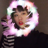 Corona Plumas Aureola Ángel Halo Luz Led Disfraz TRS183