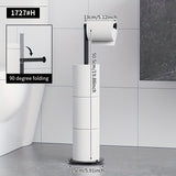 Soporte para papel higiénico de 4 rollos, organizador de baño plegable y autoadhesivo, construcción duradera de hierro para ahorrar espacio (blanco), almacenamiento de papel higiénico, acabado metálico elegante, soporte resistente