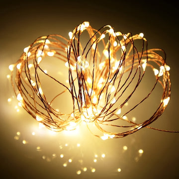 1 juego, Luces de Hadas LED con Caja de Batería y Cable de Cobre de 2/5/10m Guirnalda de Lámpara Exterior para Árbol de Navidad y Decoración de Fiesta de Boda