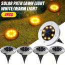 4 piezas de luces solares LiHangStar para senderos - Luces solares para exteriores, escaleras y césped con luz cálida/blanca, batería recargable, sensor de movimiento, montaje semienterrado para patio, caminos, escaleras - Plástico duradero, luces solare