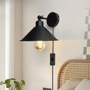 Lámpara de pared industrial rústica con base E26, montaje semiempotrado, 60W, bombilla no incluida, adecuada para sala de estar o dormitorio, enchufe de EE. UU.