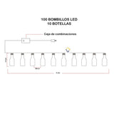 Guirnalda Luces Micro Led Botellas x10 Navidad 3.3M 1648