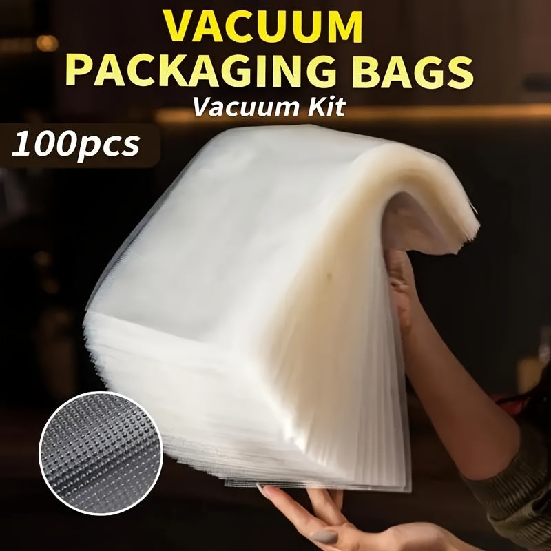 100pcs Bolsas de Sellado al Vacío Premium - Grado Comercial para Almacenamiento y Frescura de Alimentos, Ideales para Cocinas Domésticas, Compatibles con Todas las Máquinas Selladoras al Vacío