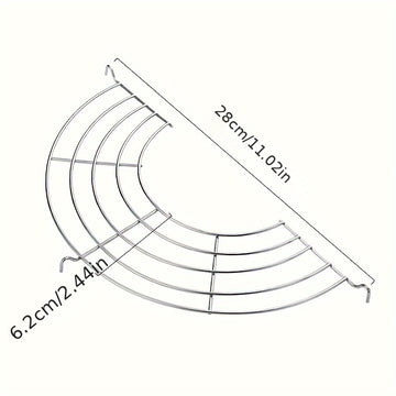 Rejilla Semicircular Versátil de Acero Inoxidable 304 para BBQ, Freír y Cocinar al Vapor - Diseño de Drenaje de Aceite e Isolación