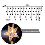 Luces Led Estrellas 3 Metros Extensión Cortina Luz Navidad Cálido ZE019CA