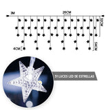 Luces Led Estrellas 3 Metros Extensión Cortina Luz Navidad Blanco ZE019B